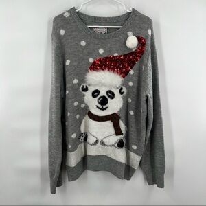 Roswe Christmas bear sweater pullover long sleeve size XL